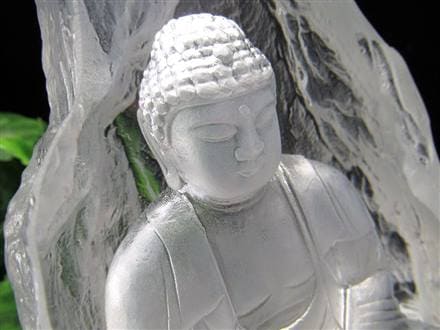 釈迦如来坐像 お釈迦様 クリスタルガラス 置物 仏教