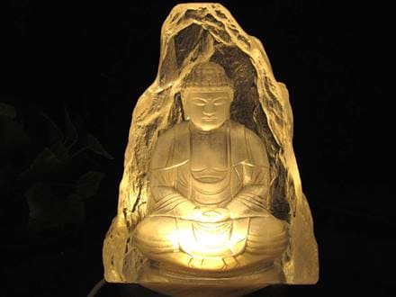 釈迦如来坐像 お釈迦様 クリスタルガラス 置物 仏教
