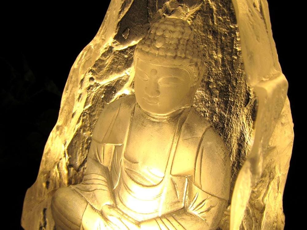 釈迦如来坐像 お釈迦様 クリスタルガラス 置物 仏教