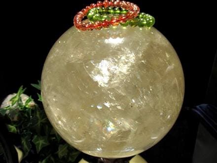 ゴールデンカルサイト ハニーゴールド 丸玉 置物 メキシコ産