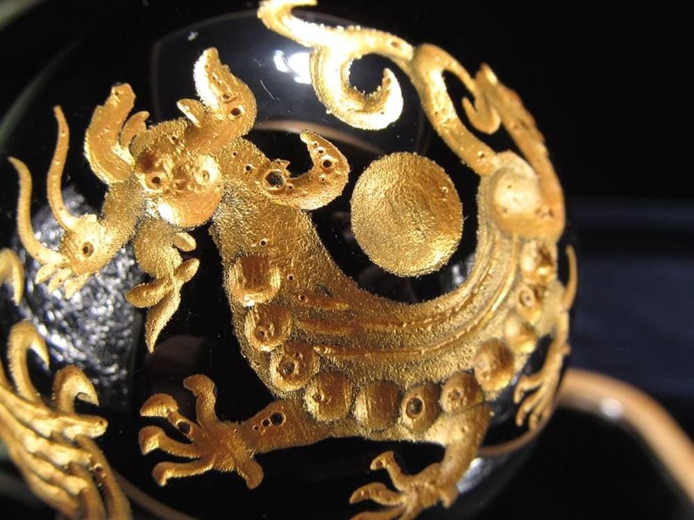 丸玉 オブシディアン 四神 青龍 朱雀 白虎 玄武 黒曜石