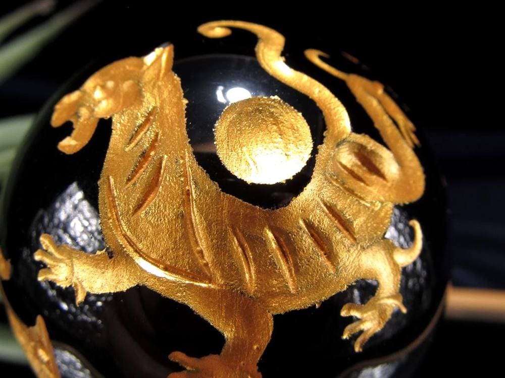 丸玉 オブシディアン 四神 青龍 朱雀 白虎 玄武 黒曜石
