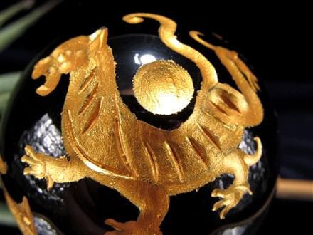 丸玉 オブシディアン 四神 青龍 朱雀 白虎 玄武 黒曜石