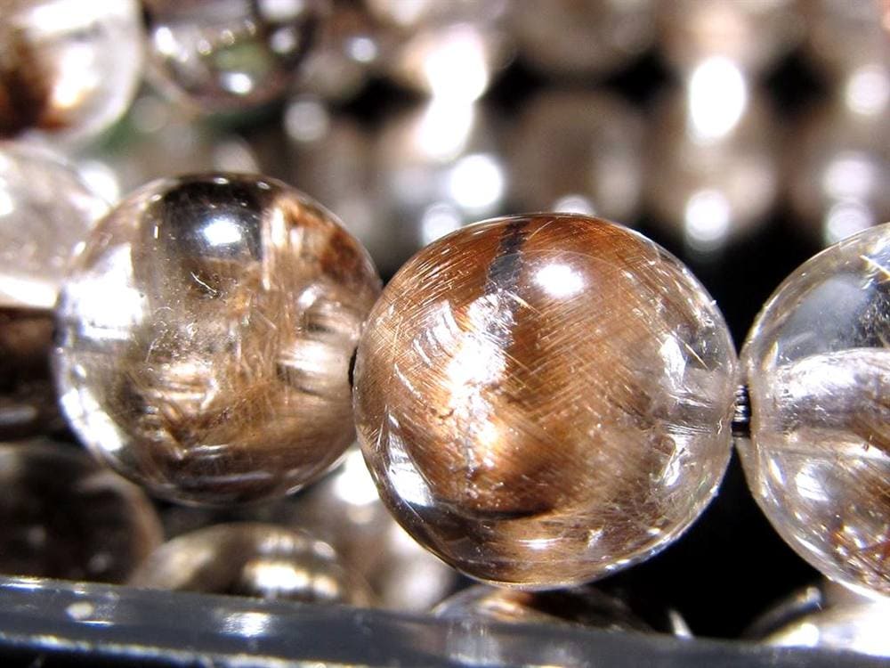 プラチナルチルクォーツ ブレスレット プラチナルチル ルチルレイテッドクォーツ ブルッカイト