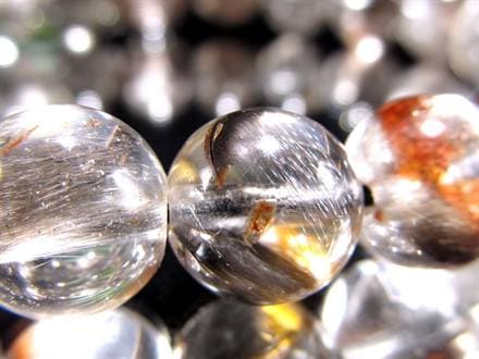 プラチナルチルクォーツ ブレスレット プラチナルチル ルチルレイテッドクォーツ ブルッカイト