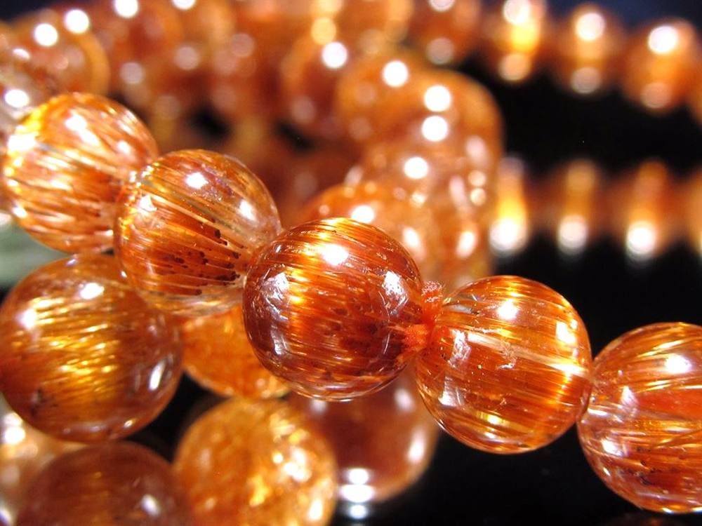 オレンジキャッツアイルチル ブレスレット キャッツアイルチルクォーツ ルチルレイテッドクォーツ ルチルの王様