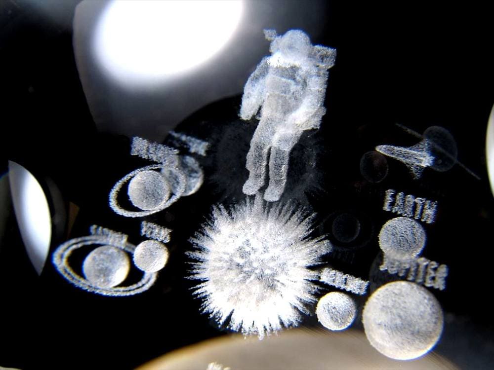 クリスタルガラス 丸玉 LED台座 人工水晶 USB給電式