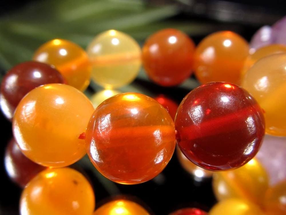 ファイアオパール タンブルブレスレット ファイヤーオパール レッドオパール 蛋白石