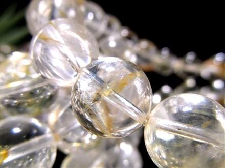 ライモナイトインクォーツ ブレスレット 褐鉄鉱 水晶 貫入