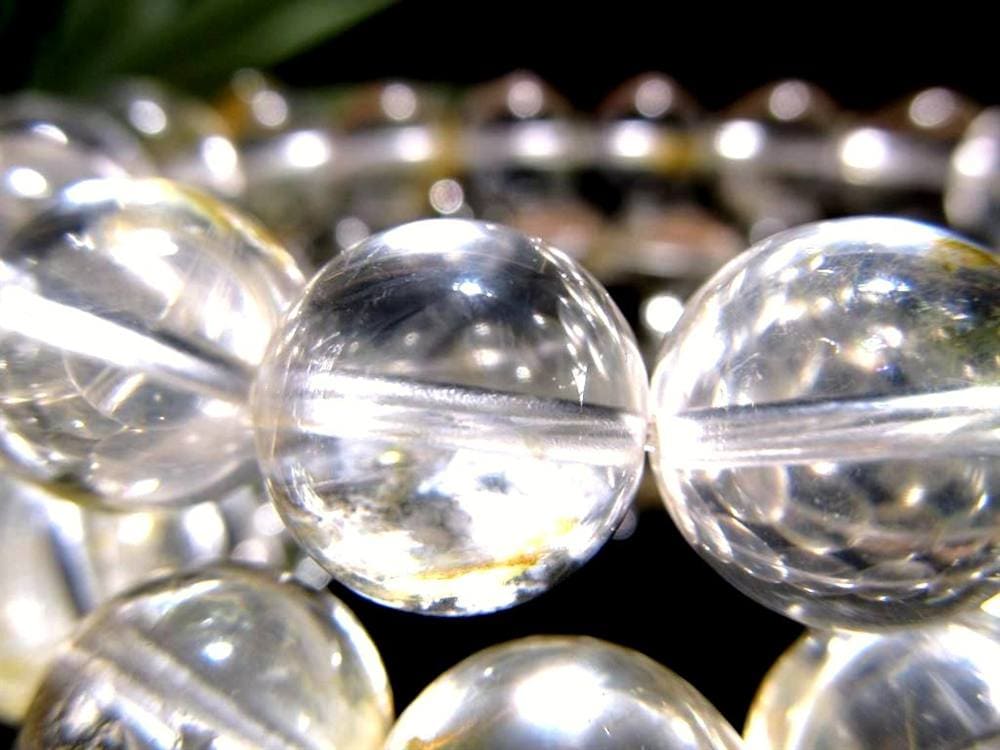 ライモナイトインクォーツ ブレスレット 褐鉄鉱 水晶 貫入