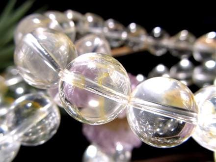 ライモナイトインクォーツ ブレスレット 褐鉄鉱 水晶 貫入