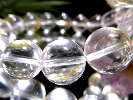 ライモナイトインクォーツ ブレスレット 褐鉄鉱 水晶 貫入