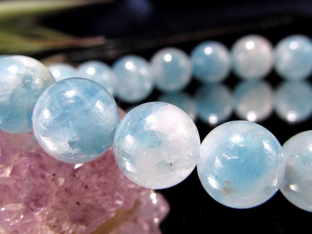 アクアマリン 藍柱石 ブレスレット 誕生石 ベリル