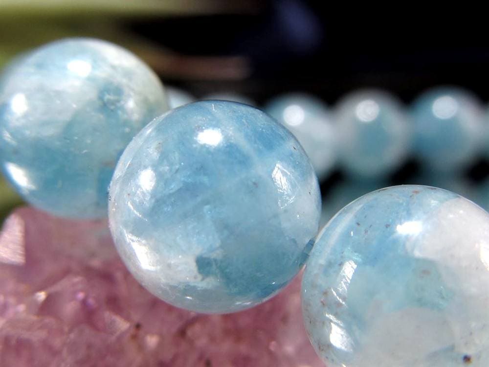 アクアマリン 藍柱石 ブレスレット 誕生石 ベリル