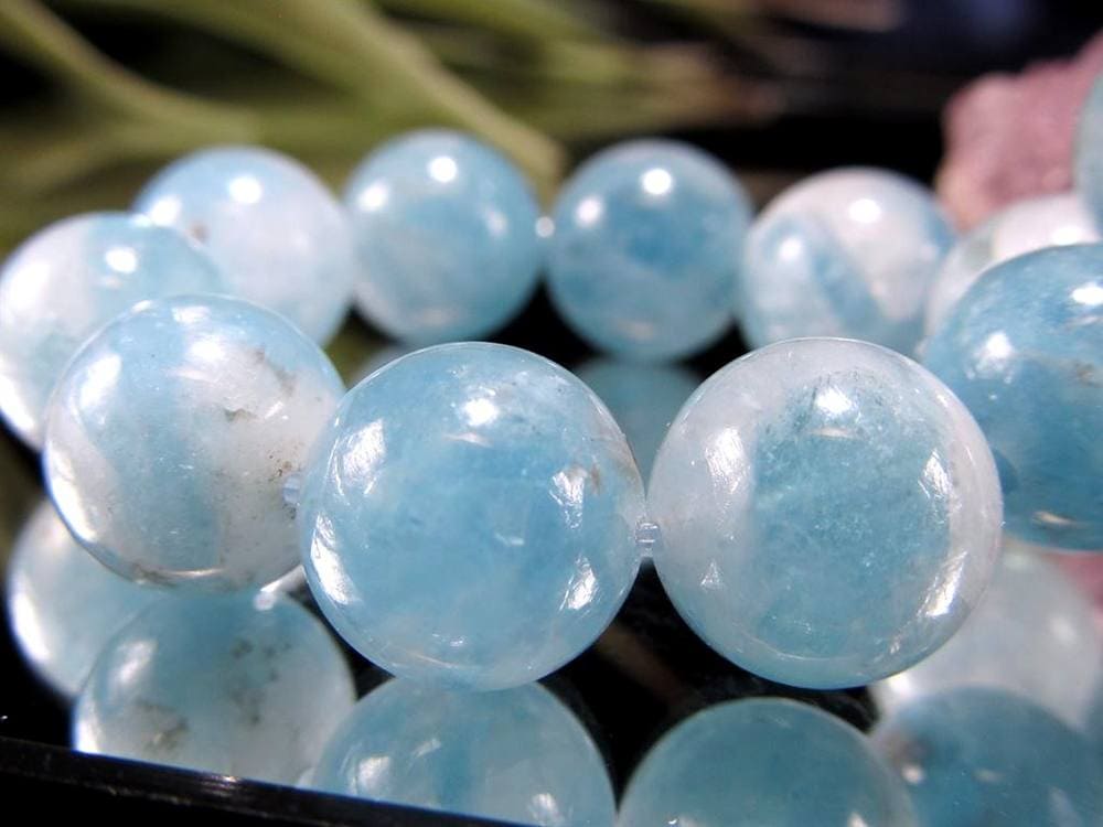 アクアマリン 藍柱石 ブレスレット 誕生石 ベリル