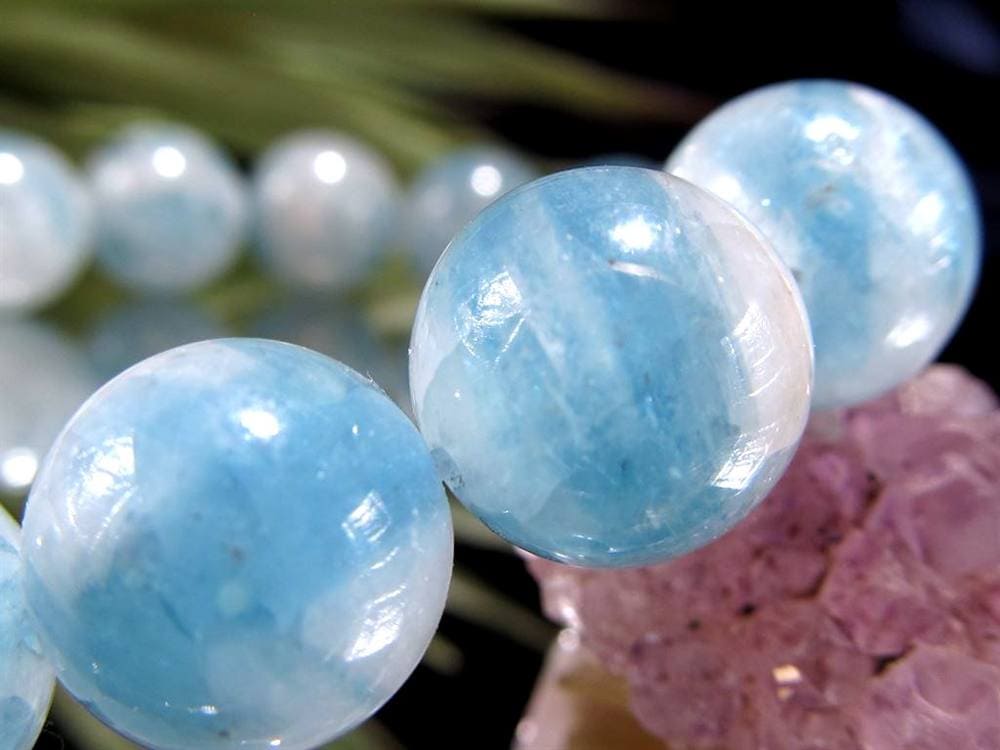 アクアマリン 藍柱石 ブレスレット 誕生石 ベリル