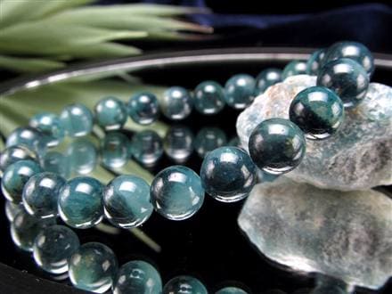 グランディディエライト ブレスレット ディープ ブルーグリーン マダガスカル産