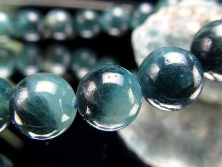 グランディディエライト ブレスレット ディープ ブルーグリーン マダガスカル産