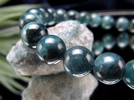 グランディディエライト ブレスレット ディープ ブルーグリーン マダガスカル産