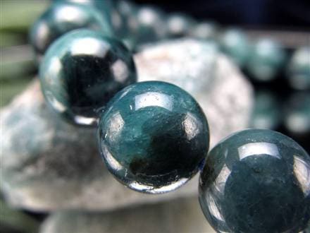 グランディディエライト ブレスレット ディープ ブルーグリーン マダガスカル産