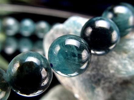 グランディディエライト ブレスレット ディープ ブルーグリーン マダガスカル産