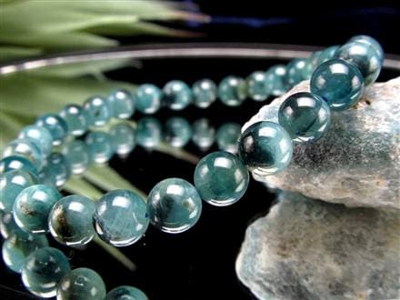 グランディディエライト ブレスレット ディープ ブルーグリーン マダガスカル産