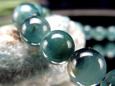 グランディディエライト ブレスレット ディープ ブルーグリーン マダガスカル産