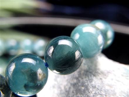 グランディディエライト ブレスレット ディープ ブルーグリーン マダガスカル産