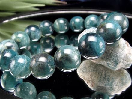 グランディディエライト ブレスレット ディープ ブルーグリーン マダガスカル産