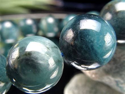 グランディディエライト ブレスレット ディープ ブルーグリーン マダガスカル産