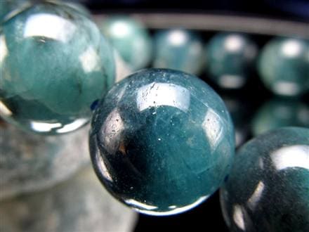 グランディディエライト ブレスレット ディープ ブルーグリーン マダガスカル産