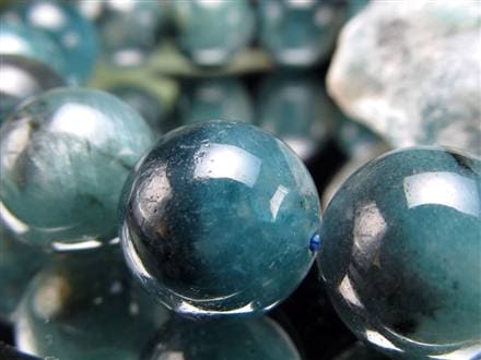 グランディディエライト ブレスレット ディープ ブルーグリーン マダガスカル産