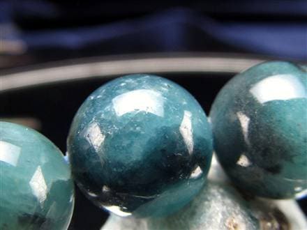 グランディディエライト ブレスレット ディープ ブルーグリーン マダガスカル産