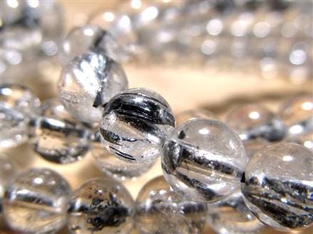 スティブナイトインクォーツ 輝安鉱入り水晶 ブレスレット アンチモナイト スティブナイト