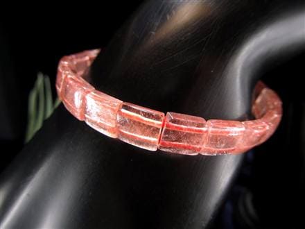 レピドクロサイト ブラックレピドクロサイト ストロベリークォーツ 苺水晶 ブレスレット