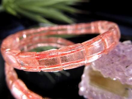 レピドクロサイト ブラックレピドクロサイト ストロベリークォーツ 苺水晶 ブレスレット