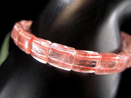 レピドクロサイト ブラックレピドクロサイト ストロベリークォーツ 苺水晶 ブレスレット