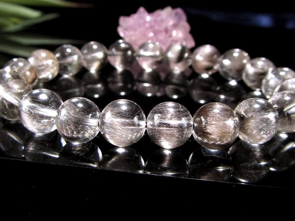 プラチナルチルクォーツ ブレスレット プラチナルチル ルチルレイテッドクォーツ ブルッカイト