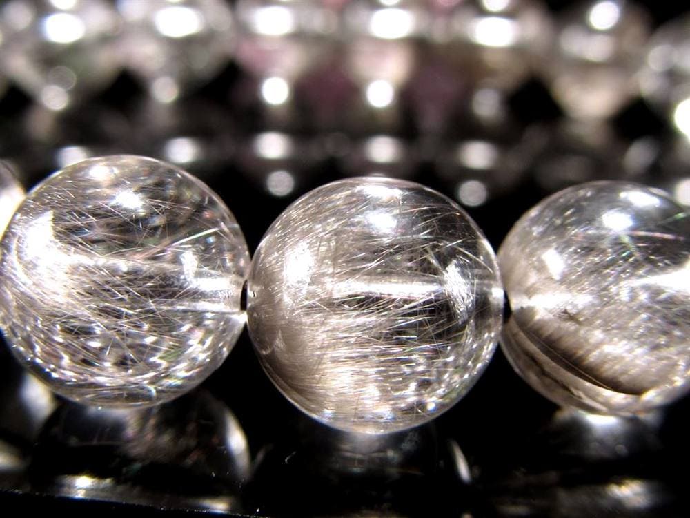 プラチナルチルクォーツ ブレスレット プラチナルチル ルチルレイテッドクォーツ ブルッカイト