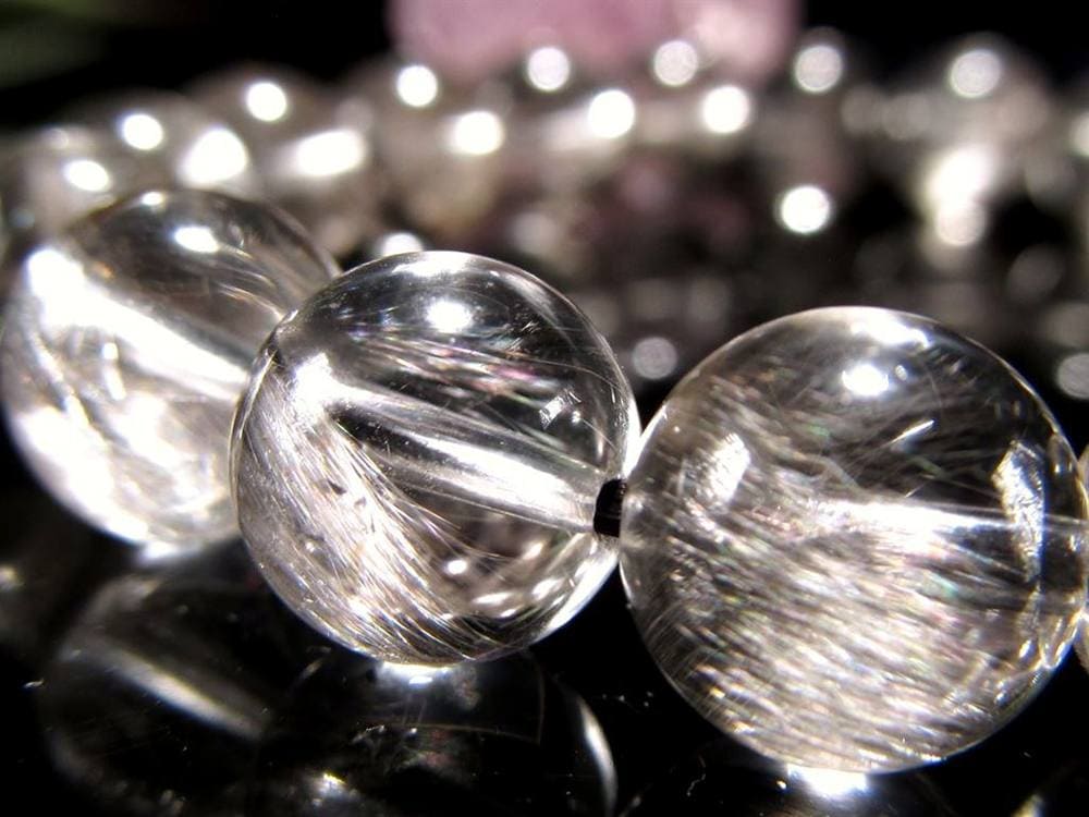 プラチナルチルクォーツ ブレスレット プラチナルチル ルチルレイテッドクォーツ ブルッカイト