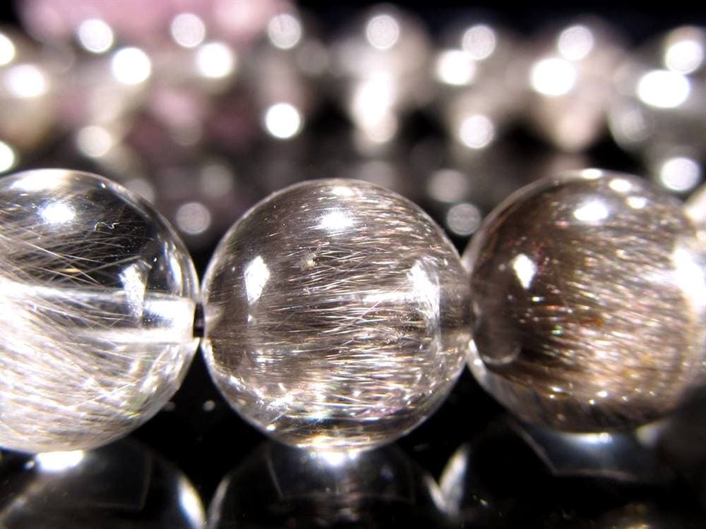 プラチナルチルクォーツ ブレスレット プラチナルチル ルチルレイテッドクォーツ ブルッカイト