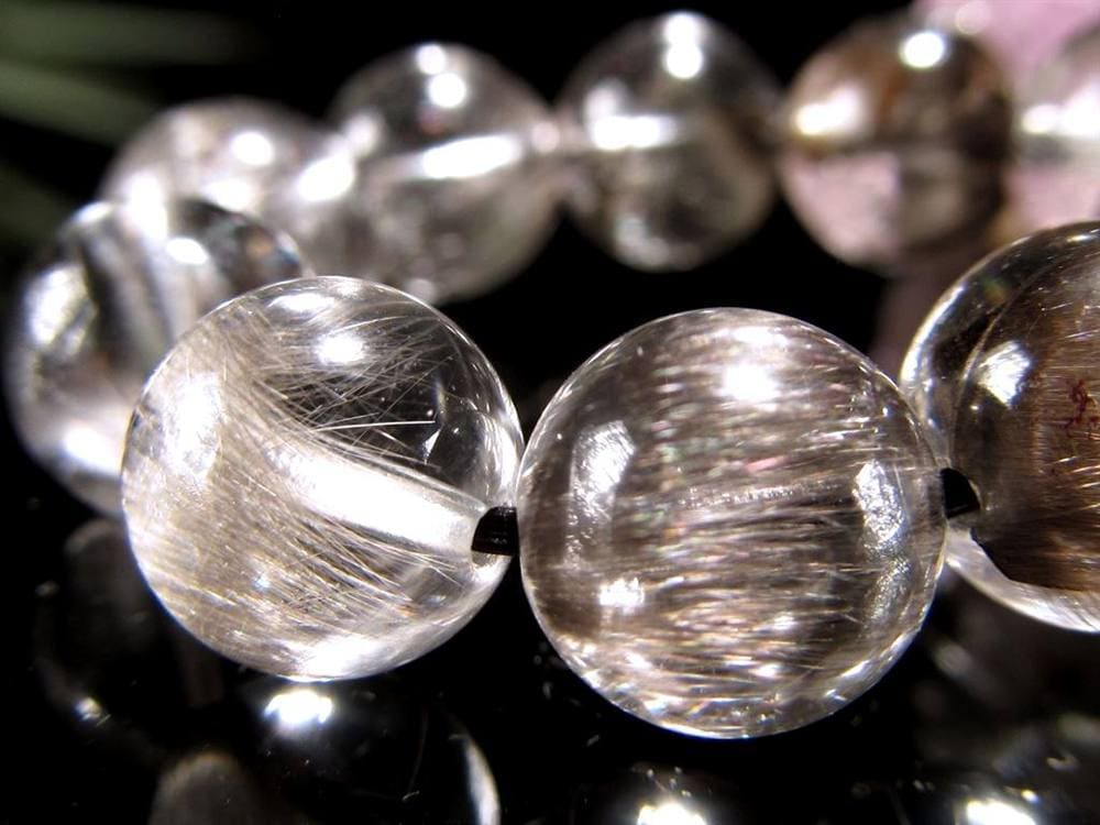 プラチナルチルクォーツ ブレスレット プラチナルチル ルチルレイテッドクォーツ ブルッカイト