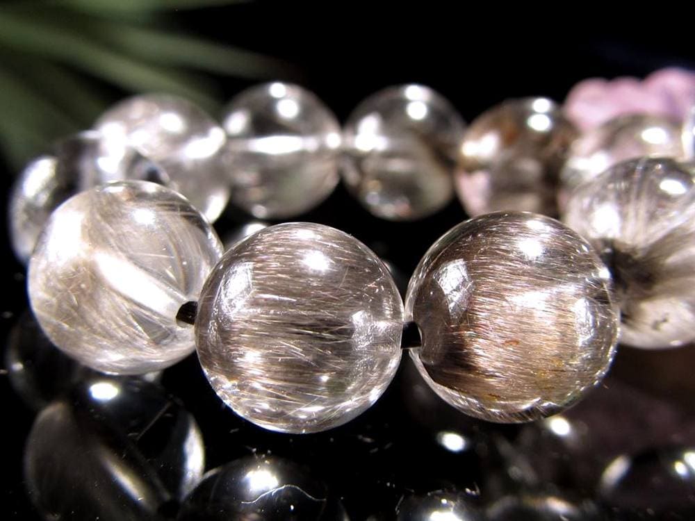 プラチナルチルクォーツ ブレスレット プラチナルチル ルチルレイテッドクォーツ ブルッカイト