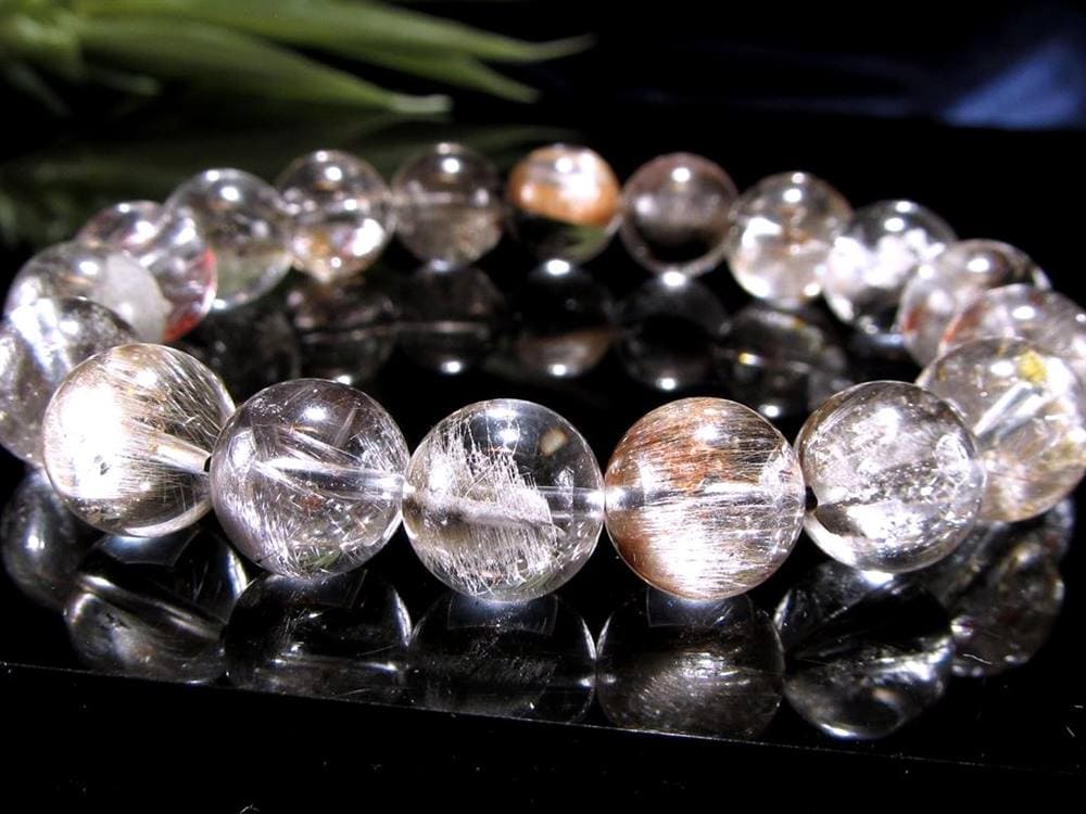 プラチナルチルクォーツ ブレスレット プラチナルチル ルチルレイテッドクォーツ ブルッカイト