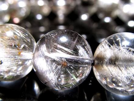 プラチナルチルクォーツ ブレスレット プラチナルチル ルチルレイテッドクォーツ ブルッカイト