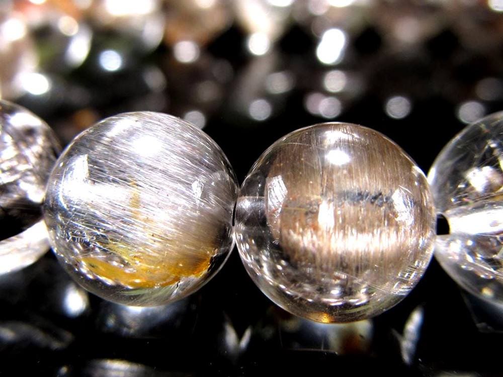 プラチナルチルクォーツ ブレスレット プラチナルチル ルチルレイテッドクォーツ ブルッカイト