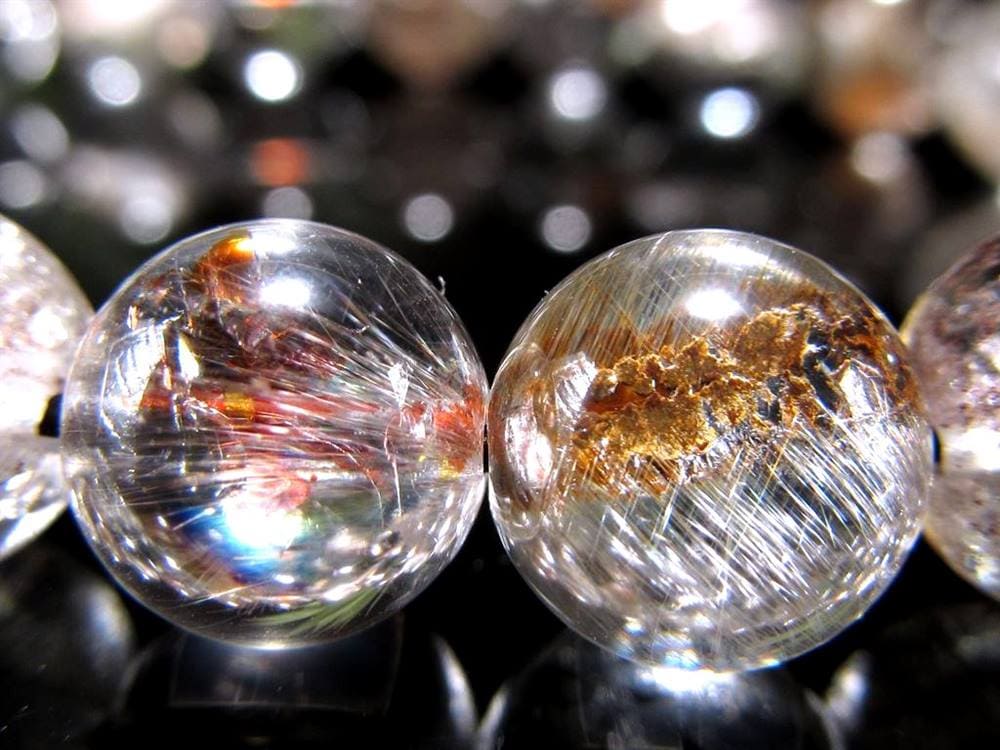 プラチナルチルクォーツ ブレスレット プラチナルチル ルチルレイテッドクォーツ ブルッカイト