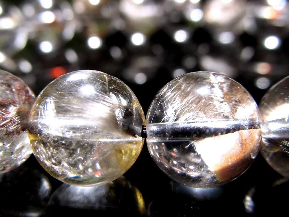 プラチナルチルクォーツ ブレスレット プラチナルチル ルチルレイテッドクォーツ ブルッカイト