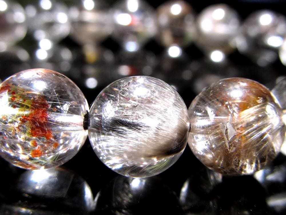 プラチナルチルクォーツ ブレスレット プラチナルチル ルチルレイテッドクォーツ ブルッカイト