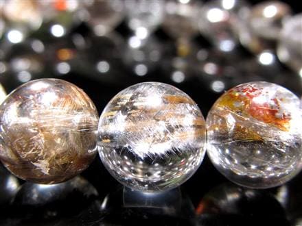 プラチナルチルクォーツ ブレスレット プラチナルチル ルチルレイテッドクォーツ ブルッカイト